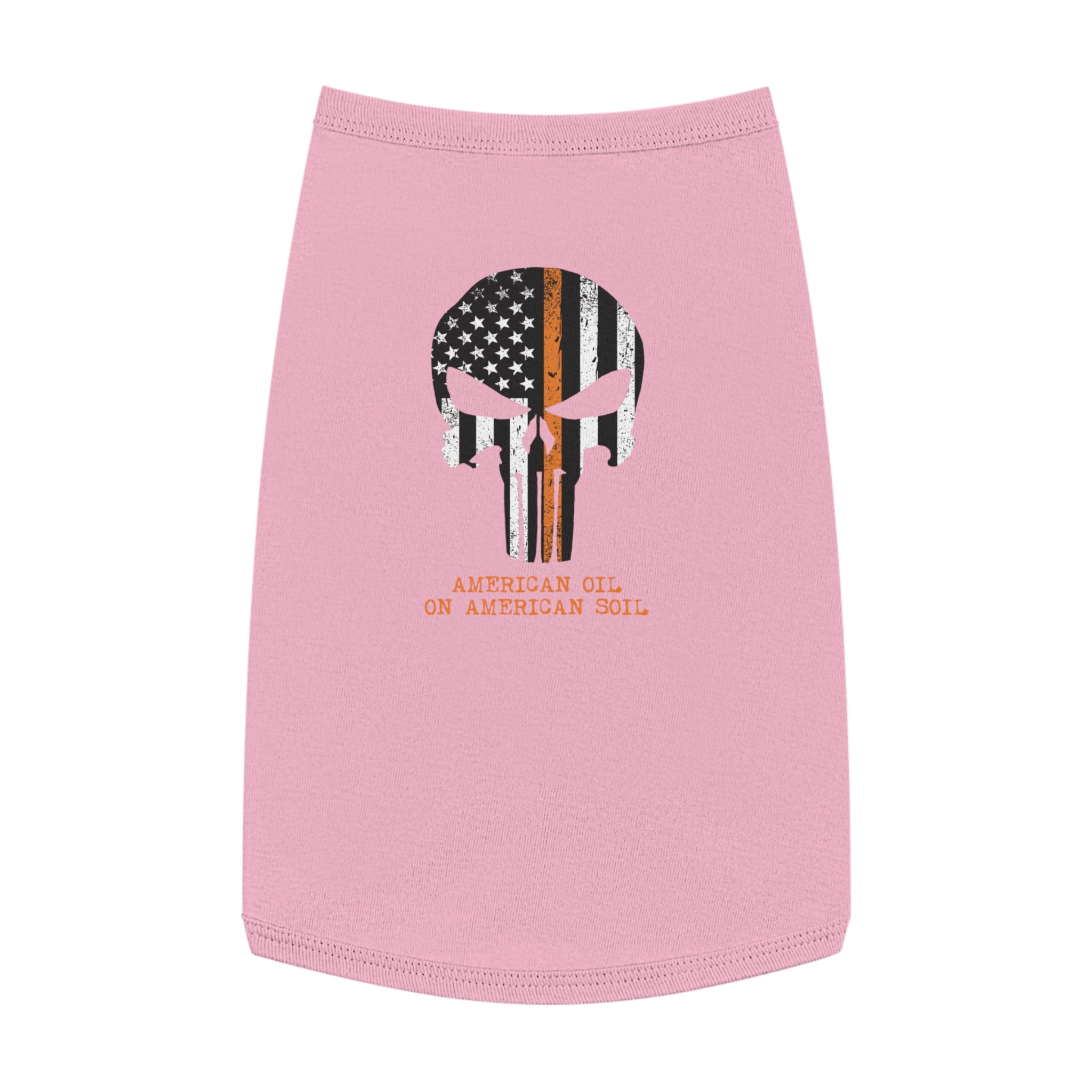 Pet Tank Top — "American Oil on American Soil" Distressed Flag Skull