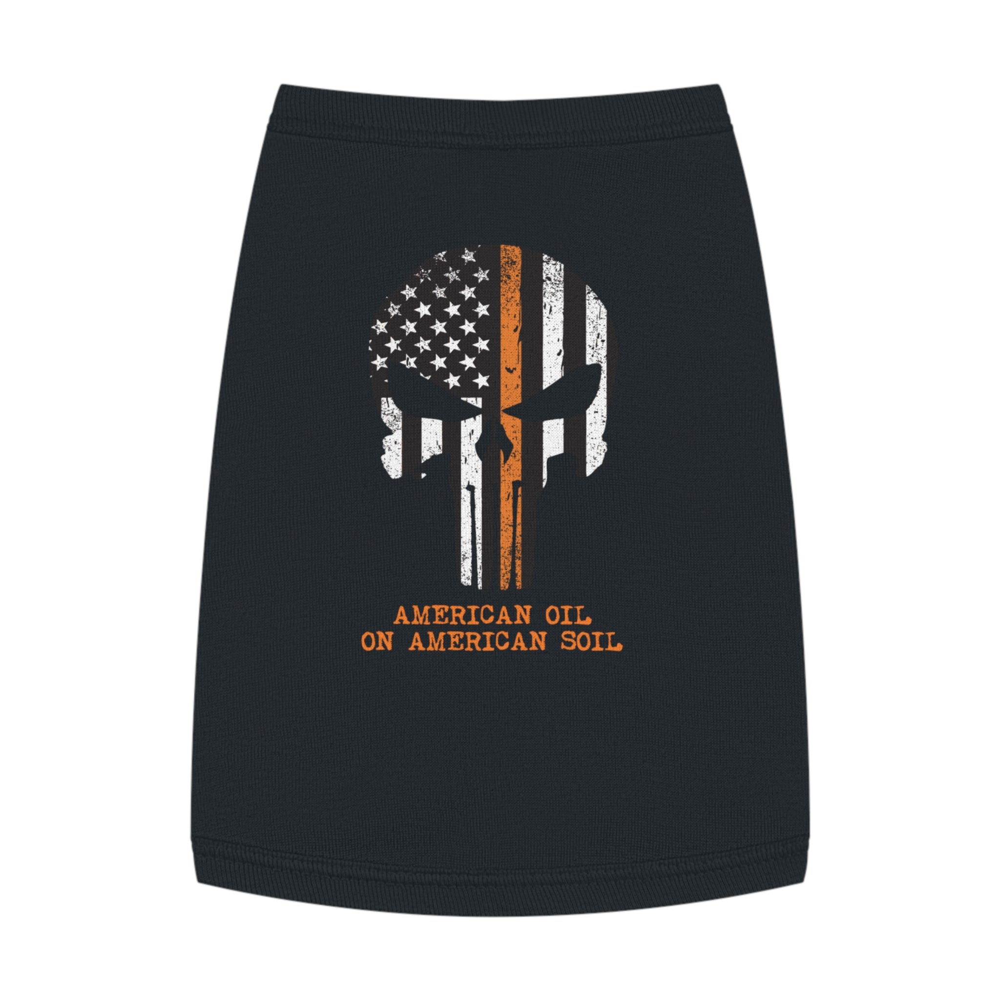 Pet Tank Top — "American Oil on American Soil" Distressed Flag Skull