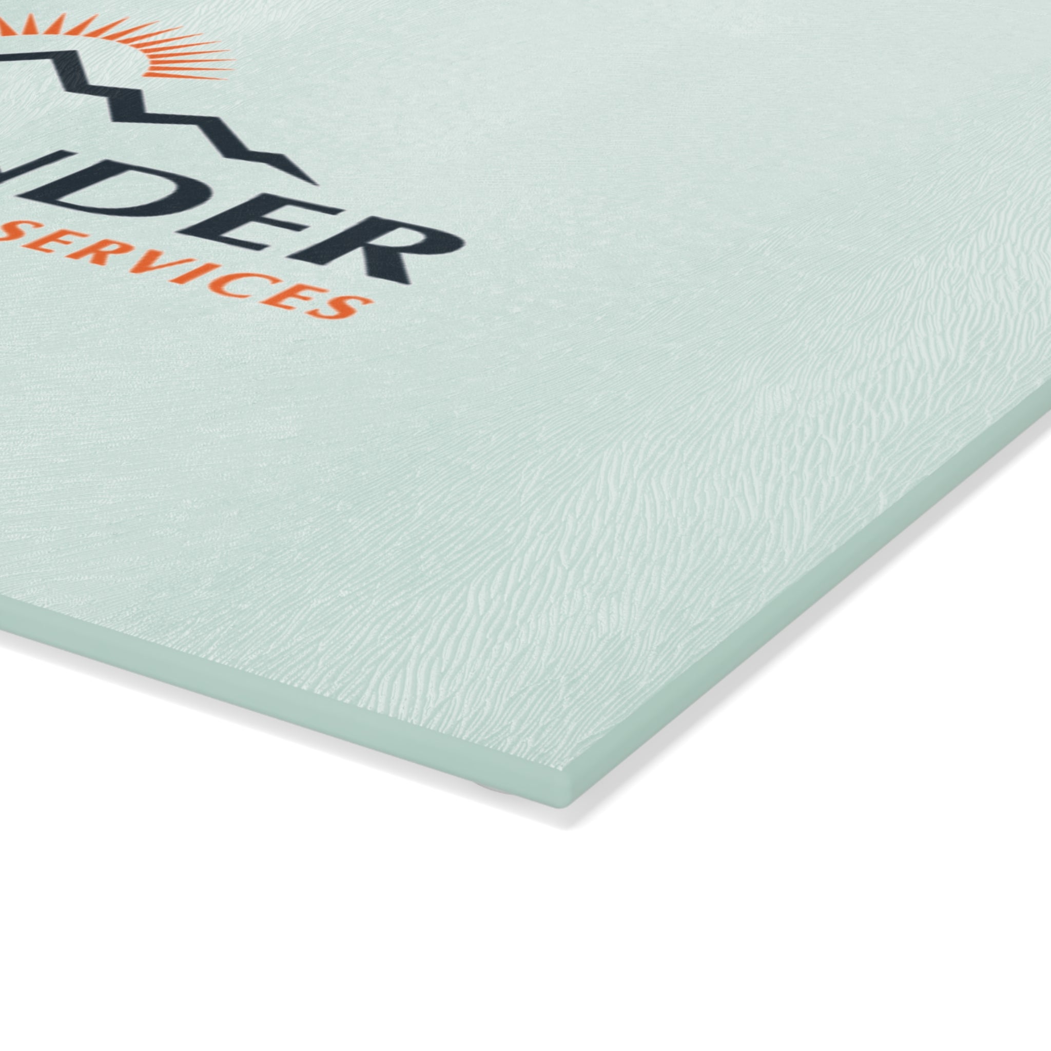 Pathfinder Glass Cutting Board — Branded Kitchen Cutting Board with Mountain Logo