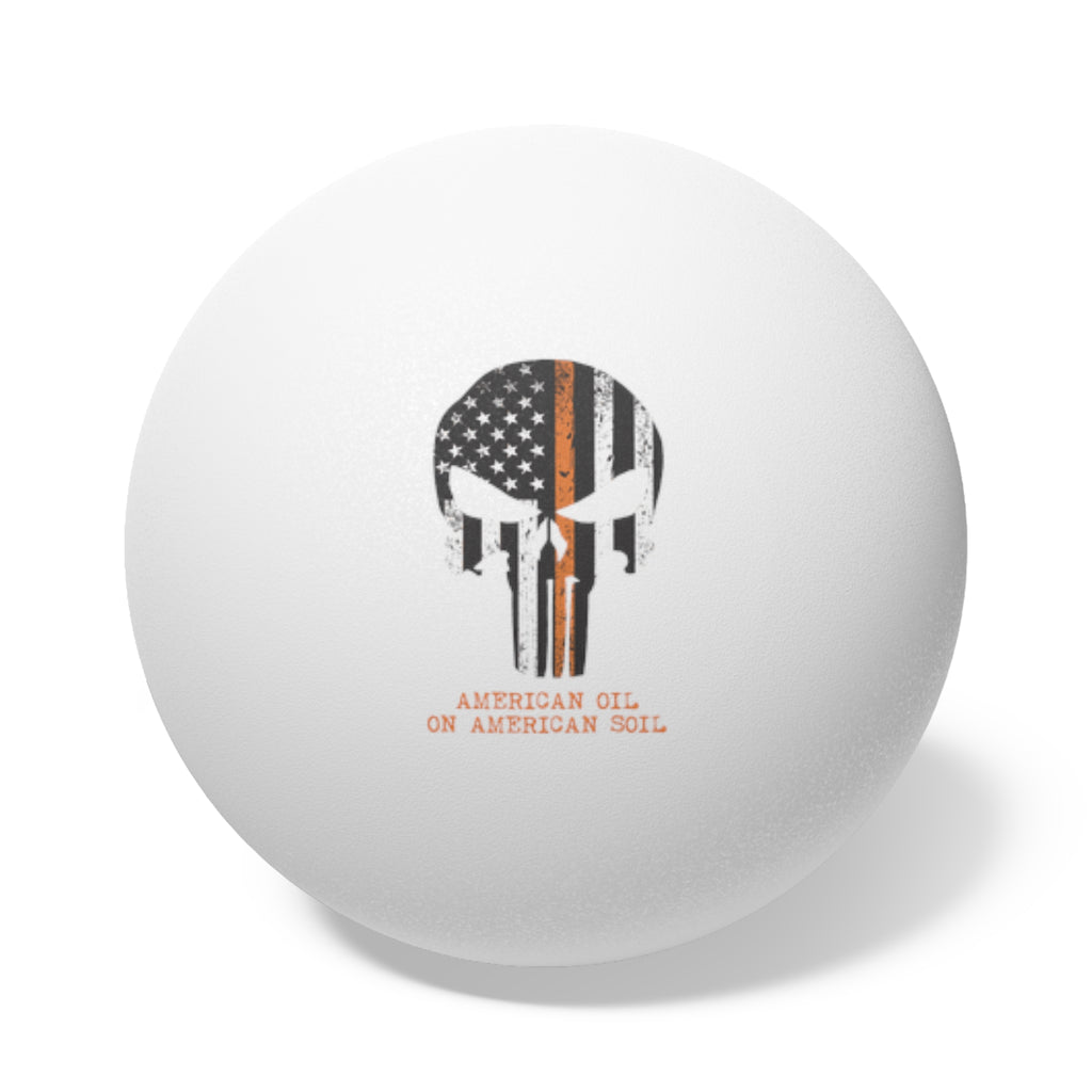 Ping Pong Balls — 'American Oil on American Soil' Skull Design (6-Pack)