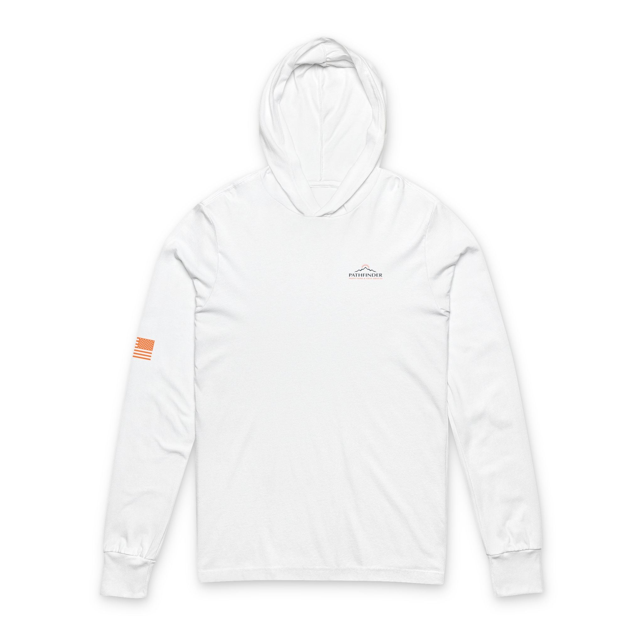 Punisher Skull Thin Orange Line Hooded Long Sleeve Tee