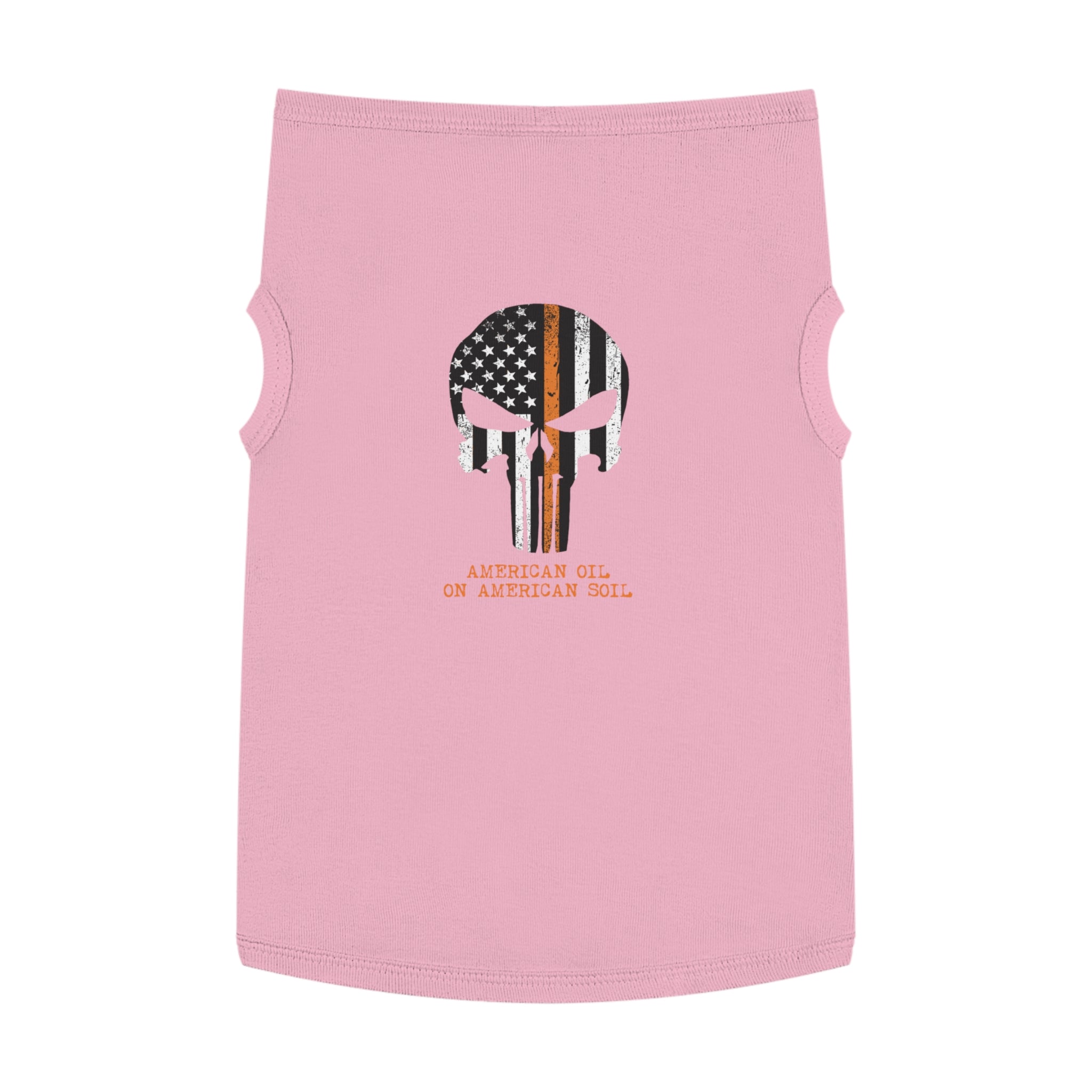 Pet Tank Top — "American Oil on American Soil" Distressed Flag Skull