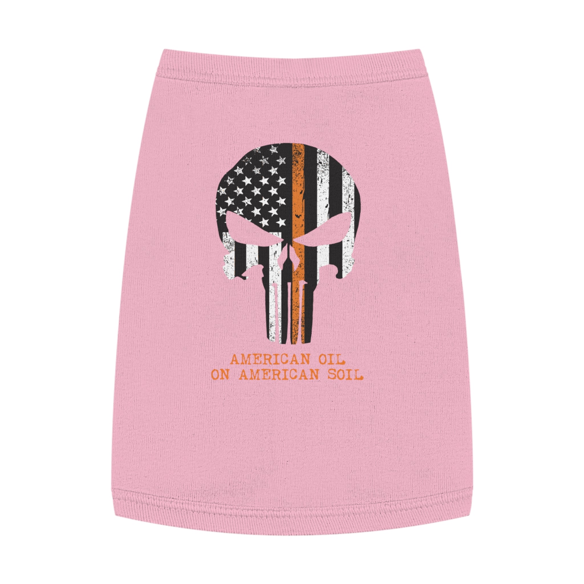 Pet Tank Top — "American Oil on American Soil" Distressed Flag Skull