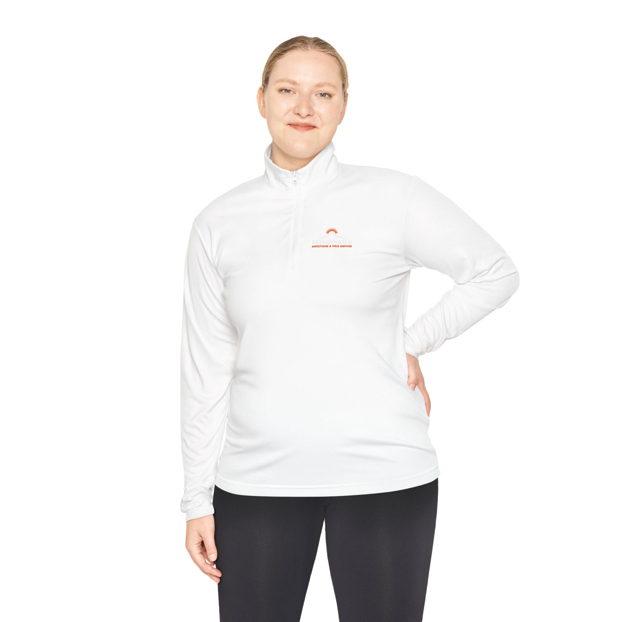 Quarter-Zip Pullover — Minimal Sunrise Logo Pullover