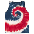 Tie-Dye Tank Top — Red White & Blue Spiral with Pathfinder Logo