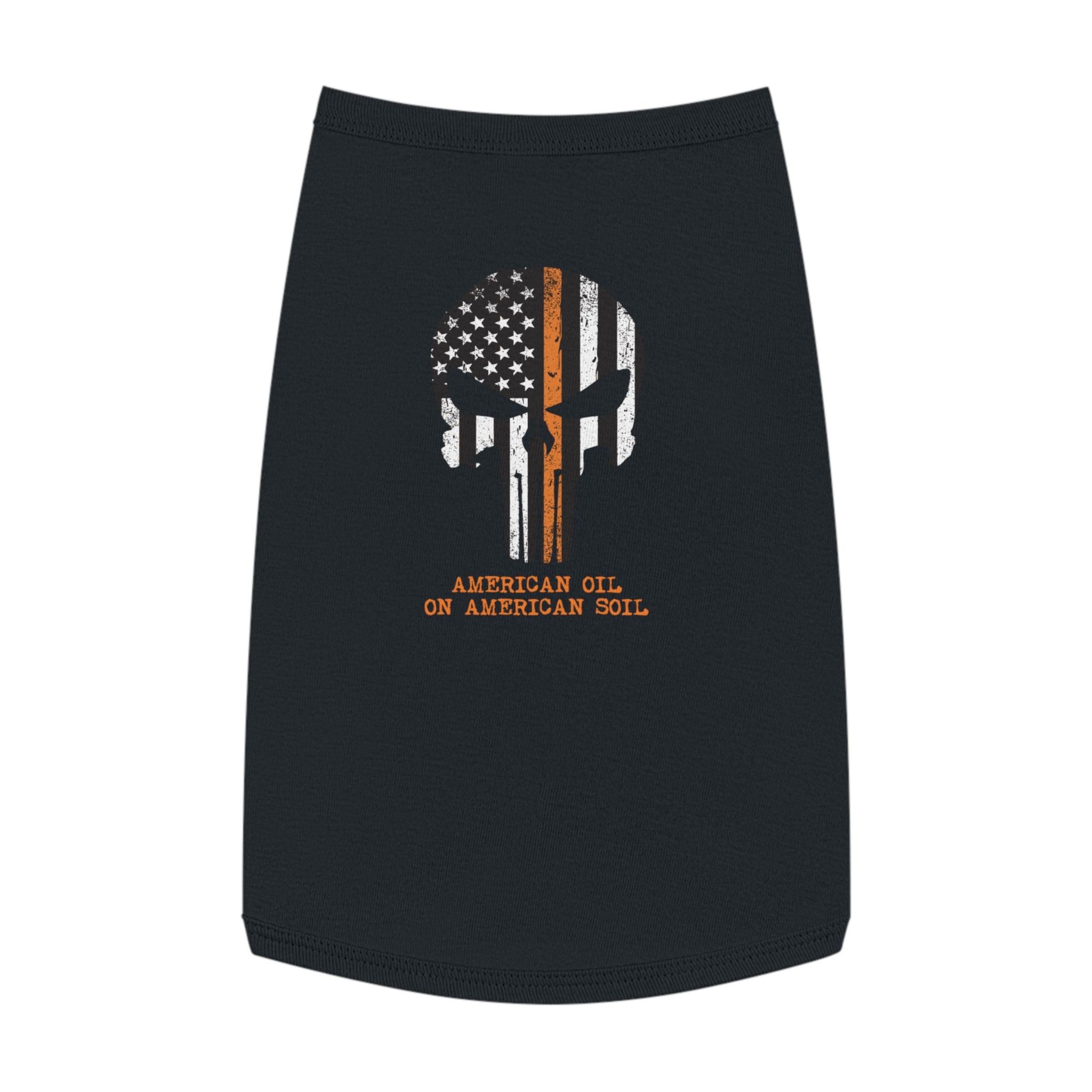 Pet Tank Top — "American Oil on American Soil" Distressed Flag Skull