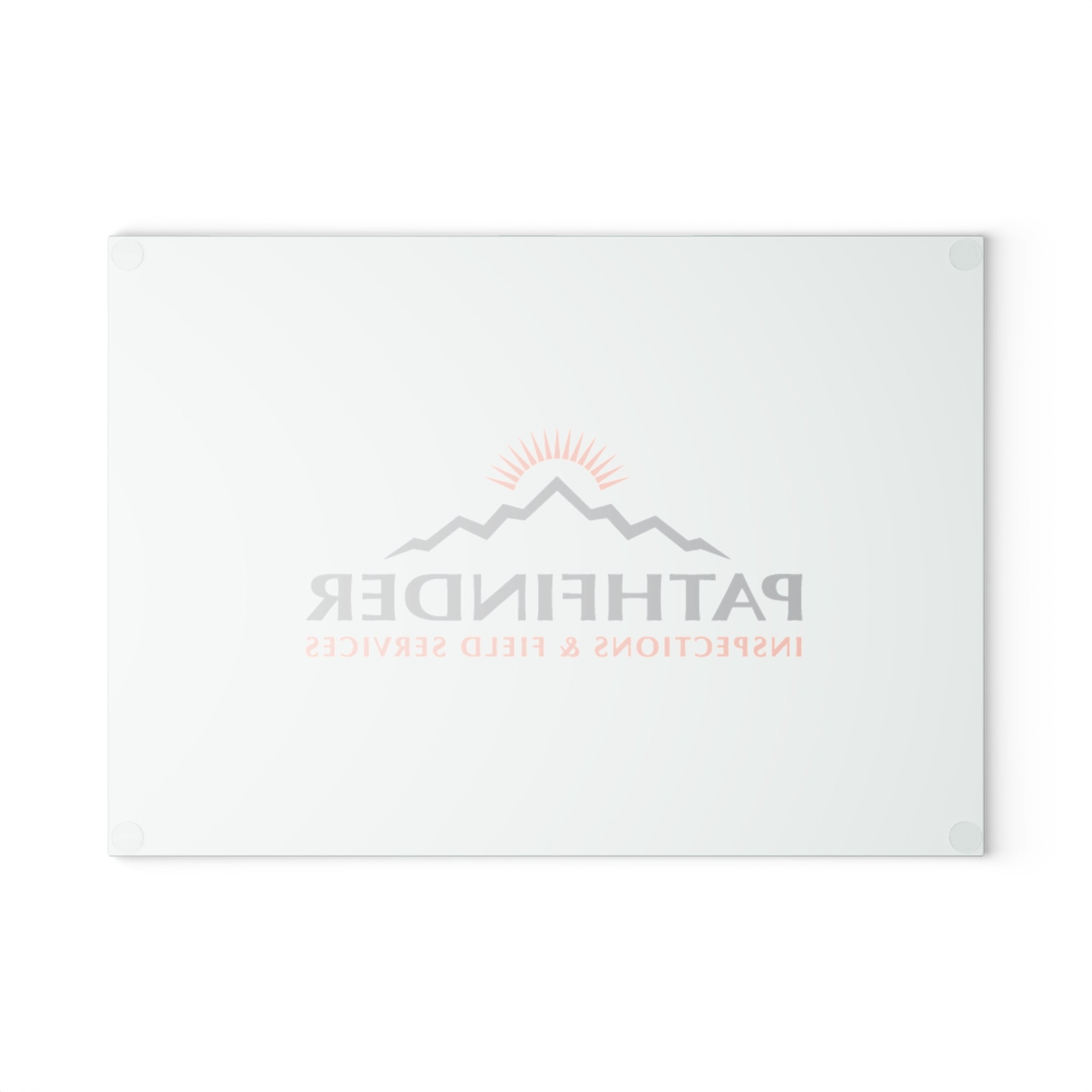 Pathfinder Glass Cutting Board — Branded Kitchen Cutting Board with Mountain Logo